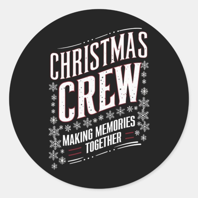 Christmas Crew Family Matching Xmas Squad  Classic Round Sticker (Front)