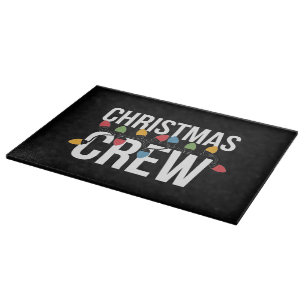 Christmas Crew Family Xmas Holiday Cutting Board