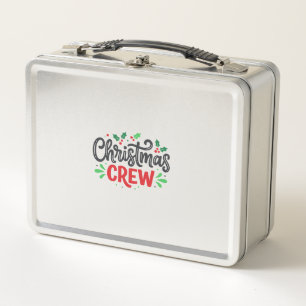Christmas Crew Festive Holiday Metal Lunch Box