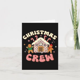 Christmas Crew Gingerbread In Candy House Cute Xma Card