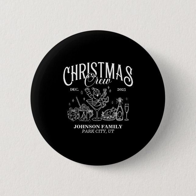 Christmas Crew Matching Family Group  2 Inch Round Button (Front)