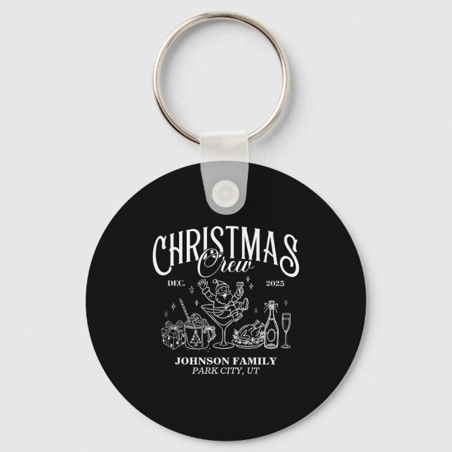 Christmas Crew Matching Family Group  Keychain (Front)