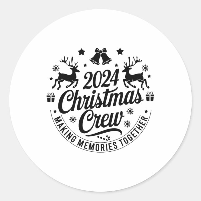 Christmas Crew Matching Family Reunion Graphic Xma Classic Round Sticker (Front)