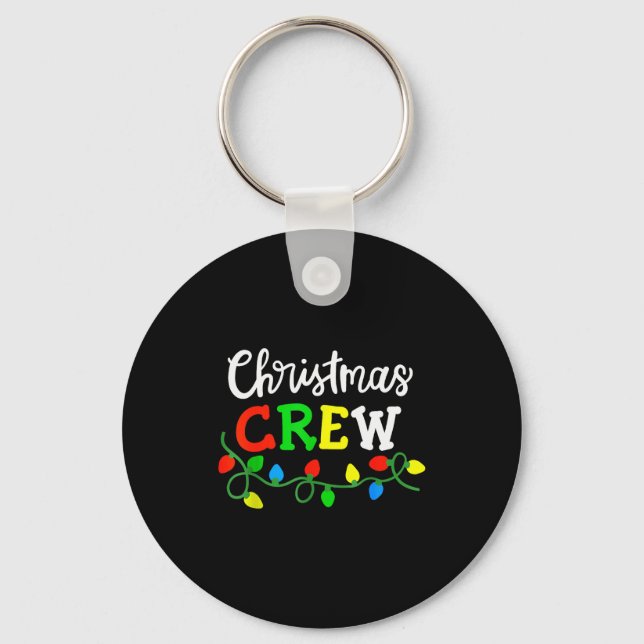 Christmas Crew Matching Family Xmas Party Men Wome Keychain (Front)