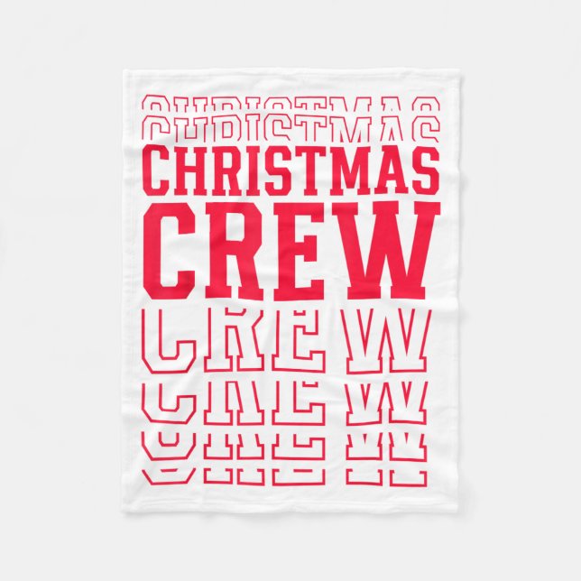 Christmas Crew Red Layered Text Family Santa Xmas  Fleece Blanket (Front)