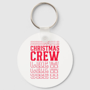 Christmas Crew Red Layered Text Family Santa Xmas  Keychain