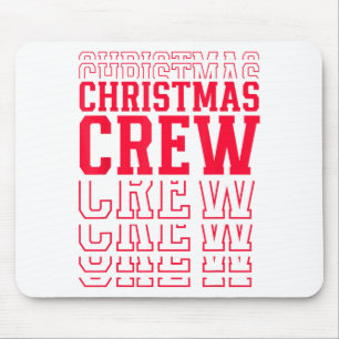 Christmas Crew Red Layered Text Family Santa Xmas  Mouse Pad