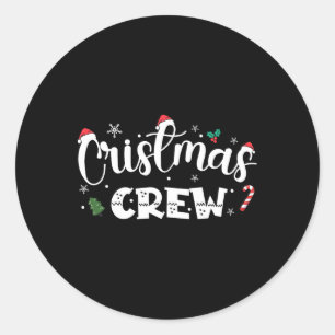 Christmas Crew Santa Family Matching Group Xmas Bo Classic Round Sticker