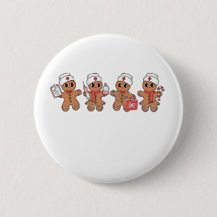 Christmas Crew Santa Gingerbread Nursing Squad 2 Inch Round Button