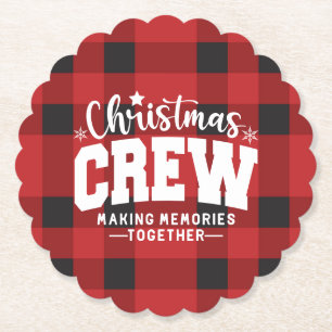 Christmas Crew Scalloped Paper Coaster