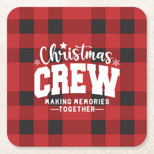 Christmas Crew Square Paper Coaster