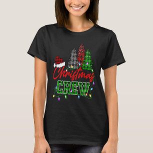 Christmas Crew Three Tree Buffalo Plaid Matching F T-Shirt