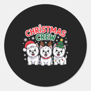Christmas Crew Westie Christmas West Highland Whit Classic Round Sticker