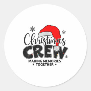 Christmas Crew Xmas Lights Family Matching Pajamas Classic Round Sticker