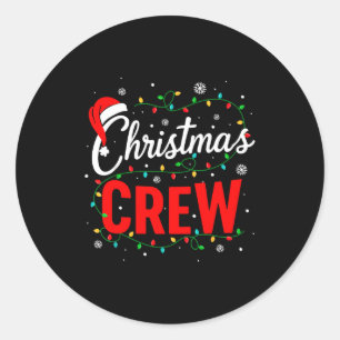 Christmas Crew Xmas Lights Family Matching Pajamas Classic Round Sticker