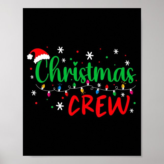 Christmas Crew Xmas Lights Family Matching Pajamas Poster (Front)