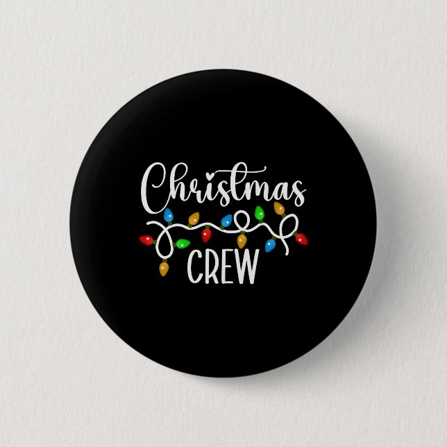 Christmas Crew Xmas Lights Family Matching Pyjamas 2 Inch Round Button (Front)