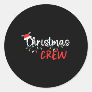 Christmas Crew Xmas Lights Family Matching Pyjamas Classic Round Sticker