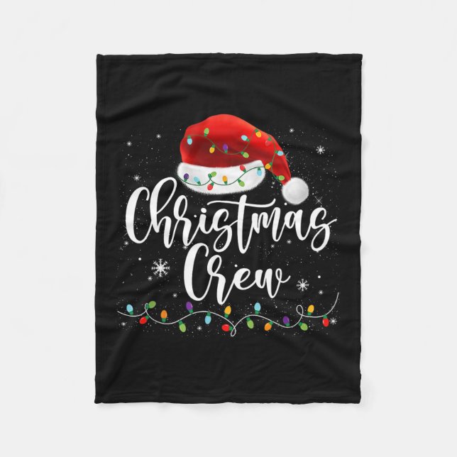 Christmas Crew Xmas Lights Family Matching Pyjamas Fleece Blanket (Front)