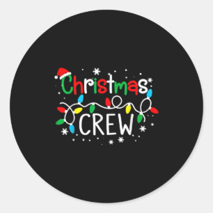 Christmas Crew Xmas Pj Christmas Family Matching P Classic Round Sticker