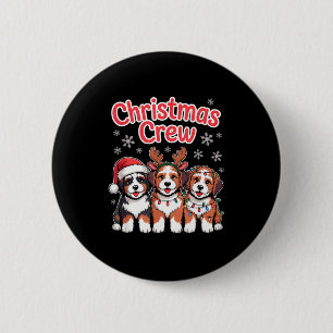 Christmas Crew Xmas Puppy Dog Funny Christmas Bern 2 Inch Round Button