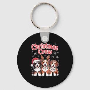 Christmas Crew Xmas Puppy Dog Funny Christmas Bern Keychain