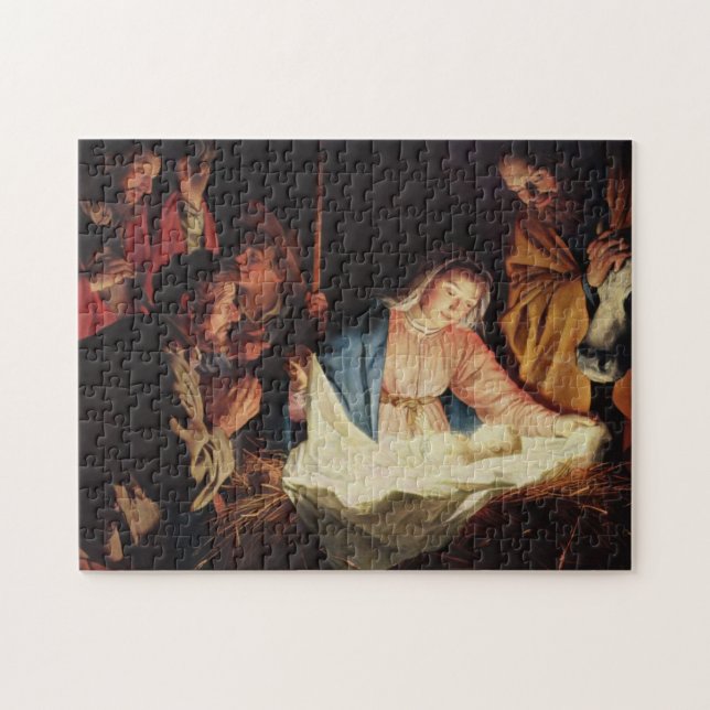 Christmas Crib Stall Bethlehem Father Baby Jesus Jigsaw Puzzle (Horizontal)