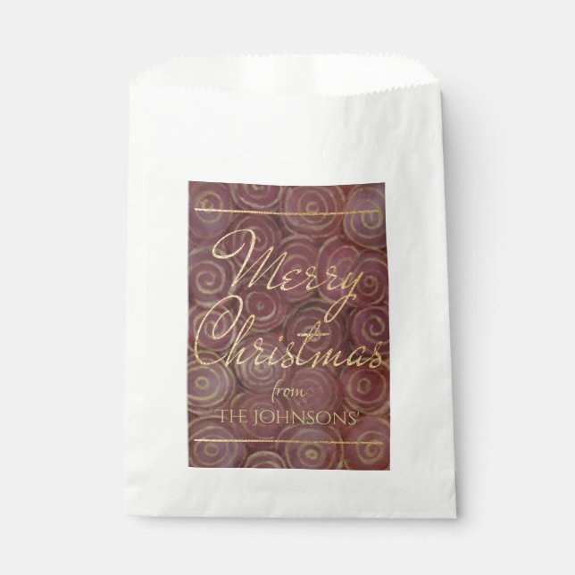 Christmas Crimson and Gold Favour Bag (Front)