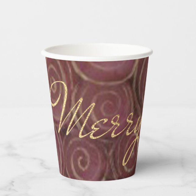 Christmas Crimson Paper Cups (Front)