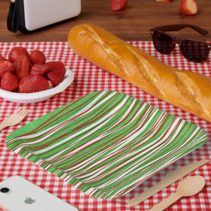 Christmas Crisscross, red and green Paper Plate