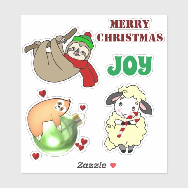 Christmas critter stickers (Sheet)