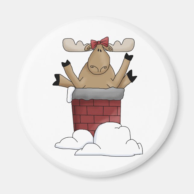 Christmas Critters · Moose & Chimney Magnet (Front)