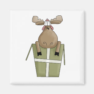 Christmas Critters · Moose & Gift Box Magnet
