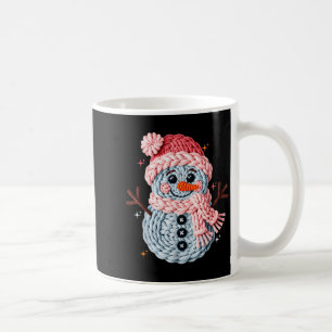 Christmas Crochet Faux Yarn Crochet Snowman Funny Coffee Mug