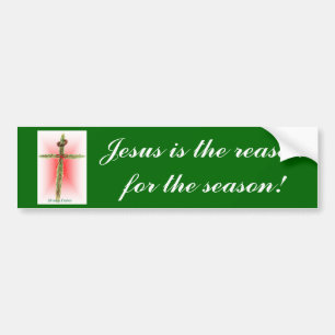 Christmas Cross Bumper Sticker
