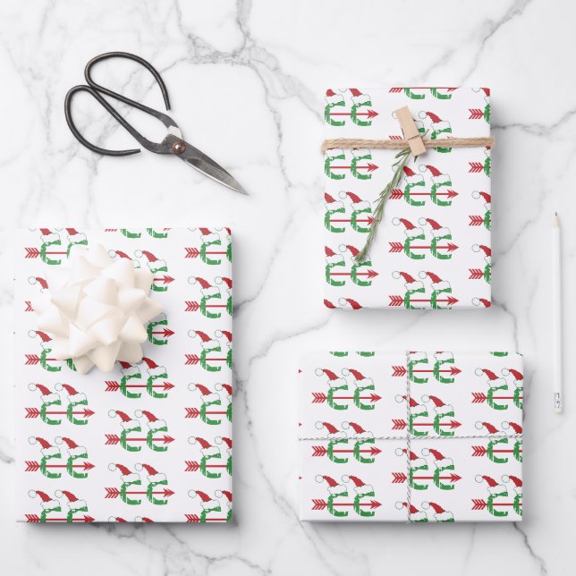 Christmas © Cross Country Running Wrapping Paper (Front)