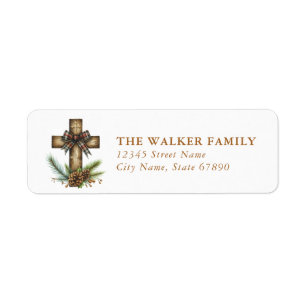 Christmas Cross Return Address Labels