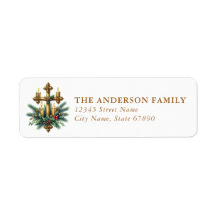 Christmas Cross Return Address Labels