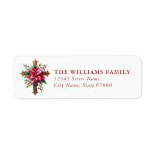 Christmas Cross Return Address Labels