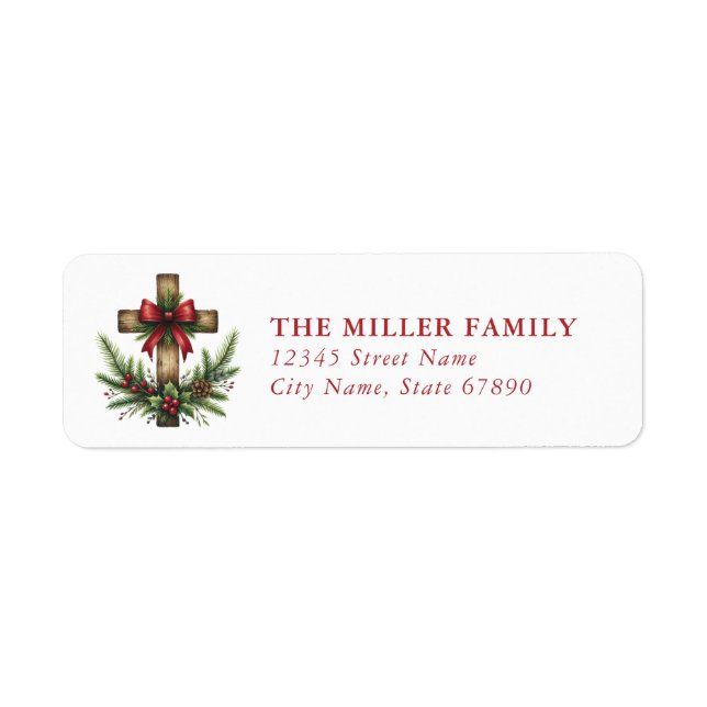 Christmas Cross Return Address Labels (Front)