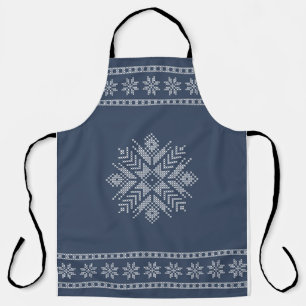 Christmas cross stitch snowflake design apron