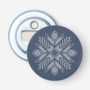 Christmas cross stitch snowflake design bottle opener