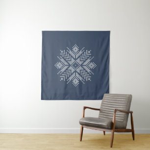 Christmas cross stitch snowflake design tapestry