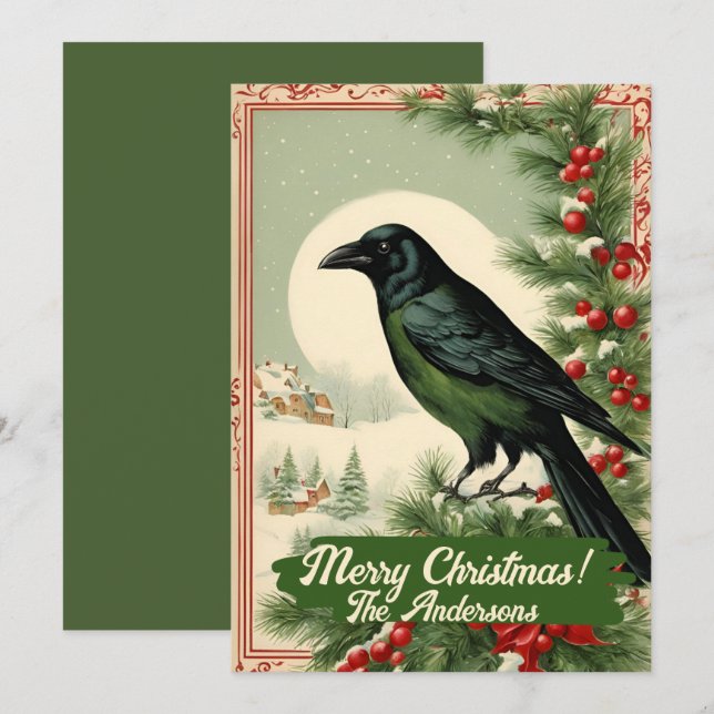 Christmas crow 2, Merry Christmas! Christmas card (Front/Back)