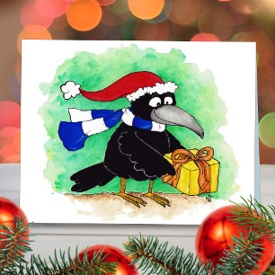 CHRISTMAS CROW carte de voeux par Nicole Janes