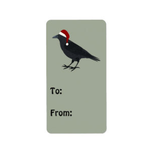 Christmas Crow Label