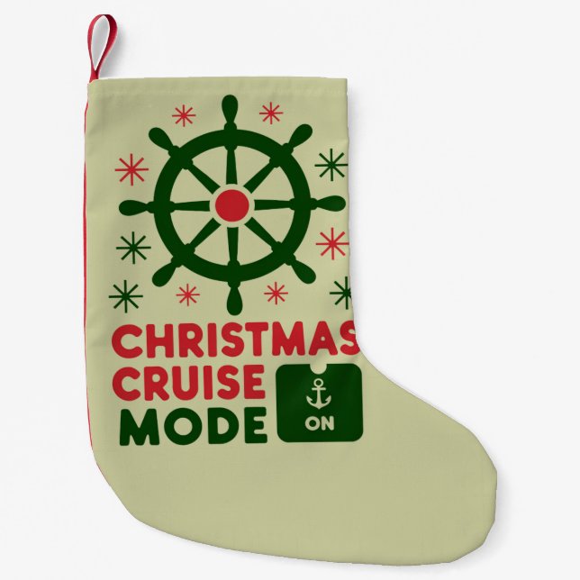 Christmas Cruise Mode On Ship Christmas 2024 Small Christmas Stocking (Front)