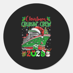 Christmas Cruisin Crew 2025 Matching Family Cruise Classic Round Sticker
