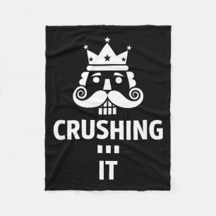 Christmas Crushing It Nutcracker - Funny Retro Ugl Fleece Blanket