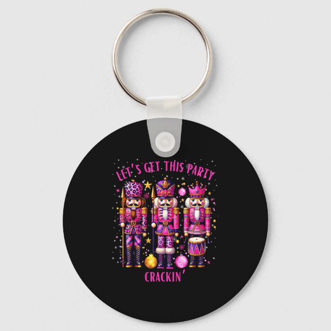Christmas Crushing It Nutcracker - Funny Retro Ugl Keychain (Front)